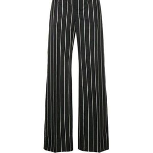Black pinstripe wide leg pants